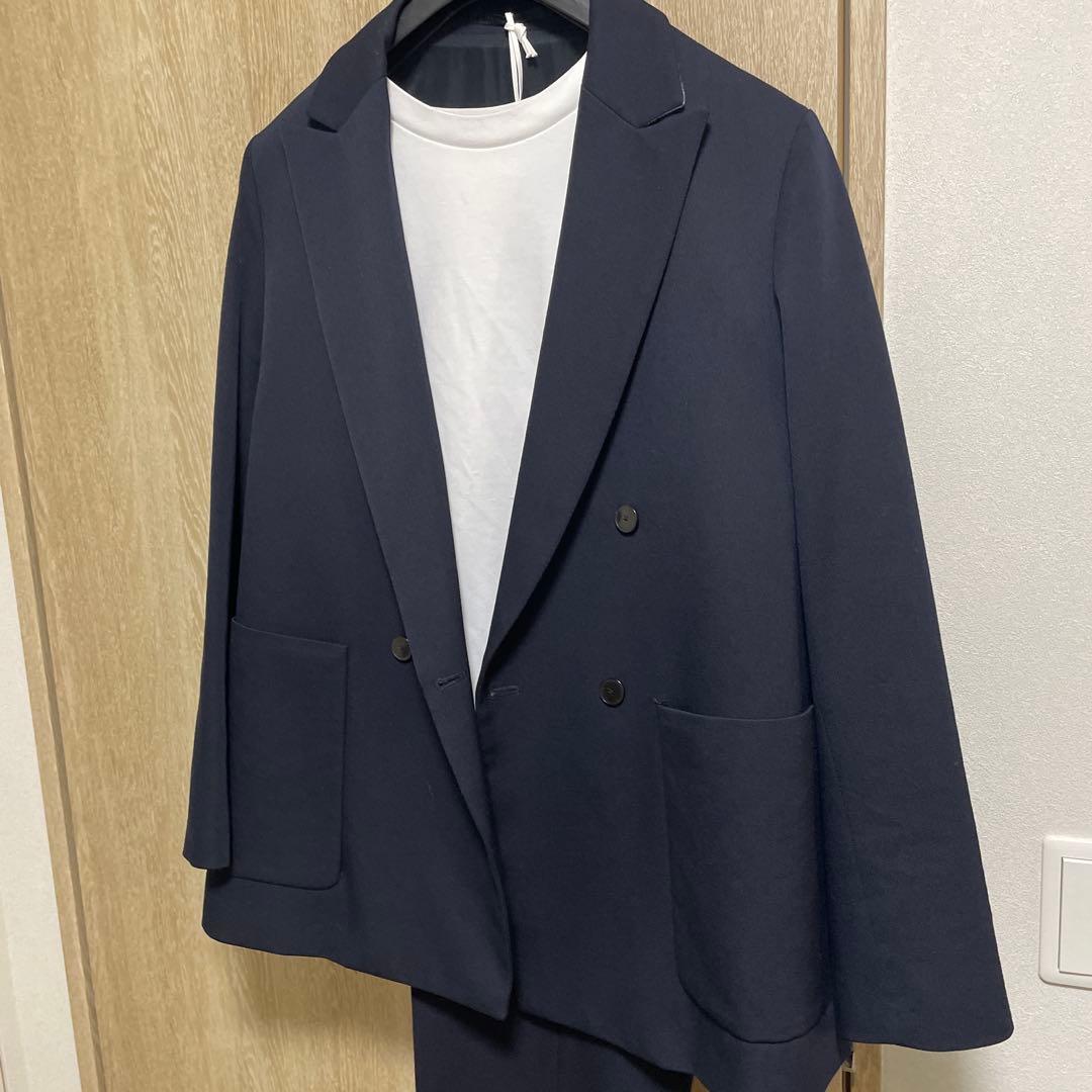 未使用級　定価66,000円　ネイビー ダブルスーツ ジャケット・パンツセット