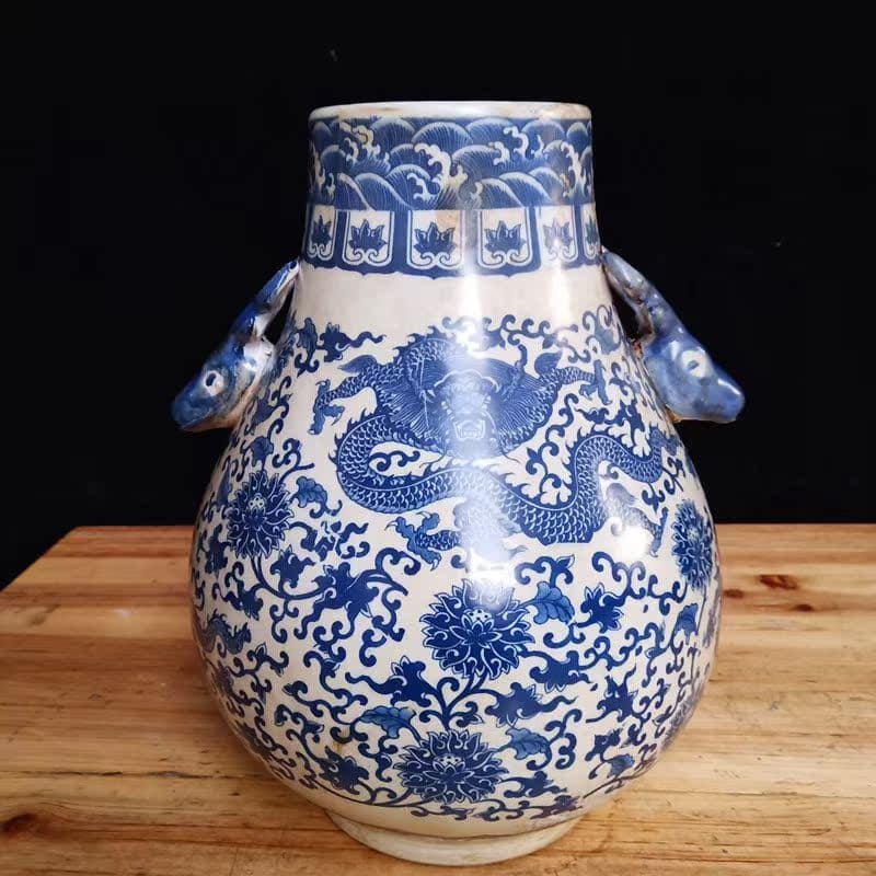 青花磁 鹿頭尊 置物 景徳鎮 陶磁器 装飾品 現代工芸品 美術品 青花磁 鹿頭尊 置物 景徳鎮 陶磁器 装飾品 現代工芸品 美術