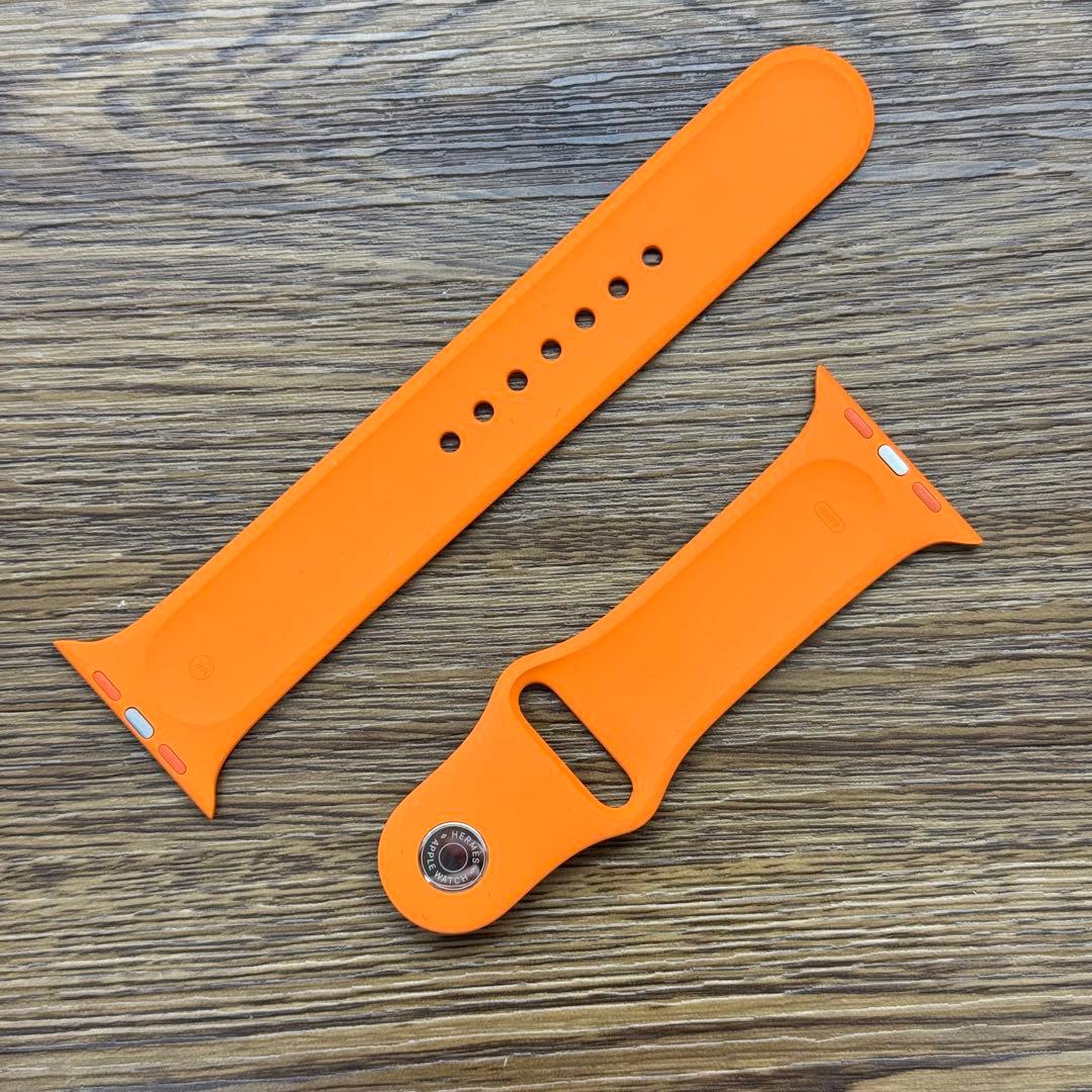 2471 Apple Watch エルメス　オレンジ　シリコン　バンド　ラバー
