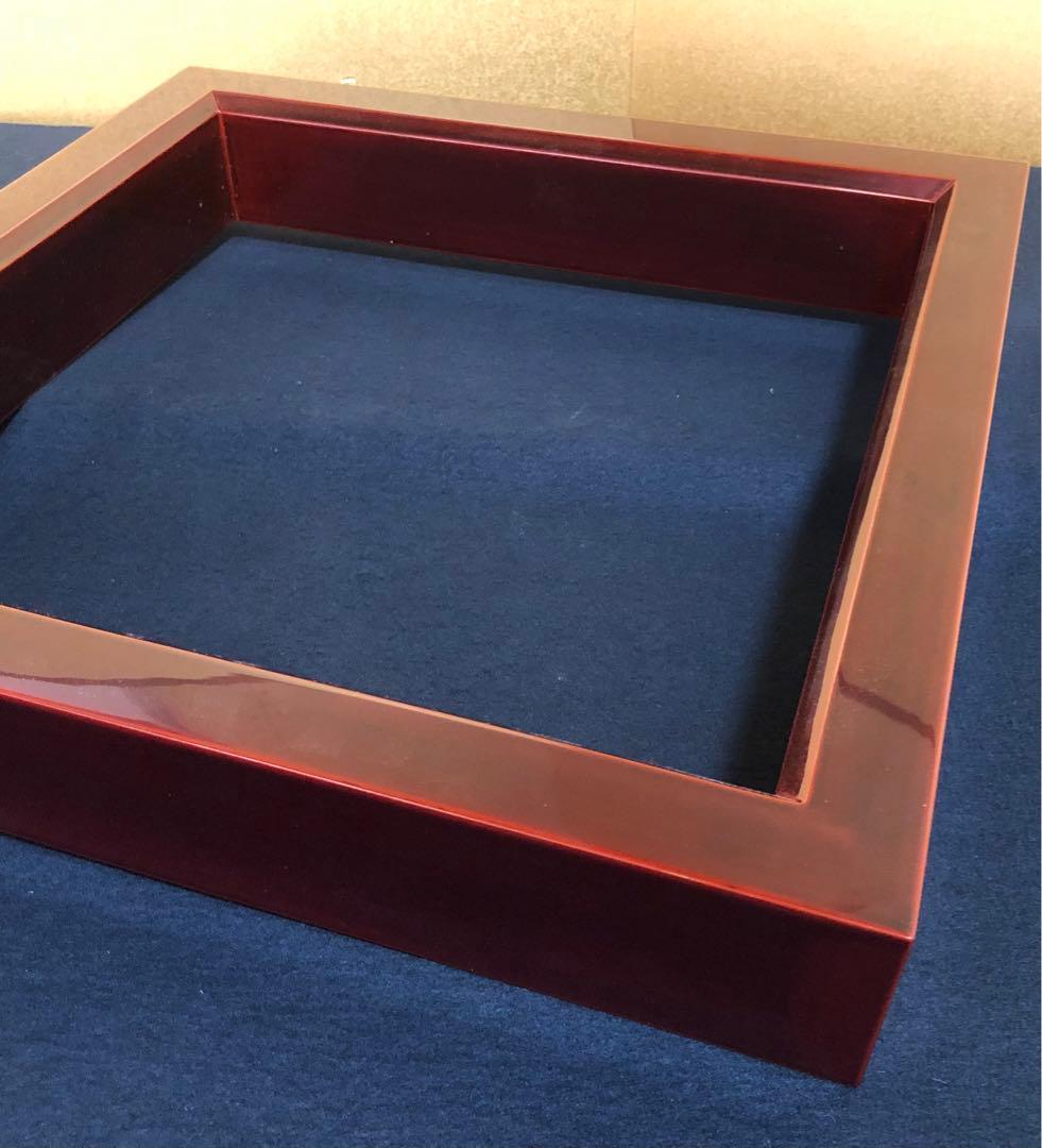 《R》輪島塗 溜塗 炉縁 俊峰 共箱　251208お4