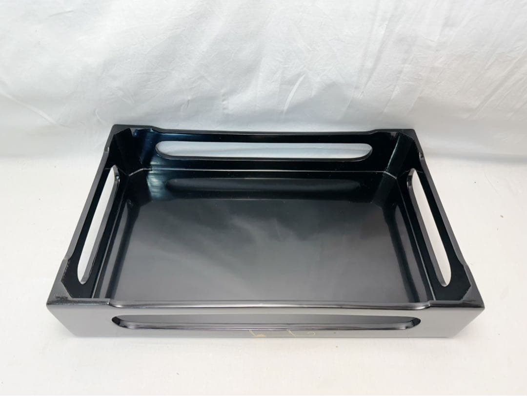 ほぼ未使用 華道具 木製黒真塗 花蒔絵 螺鈿付 花台 飾台 置台 盆栽台 共箱