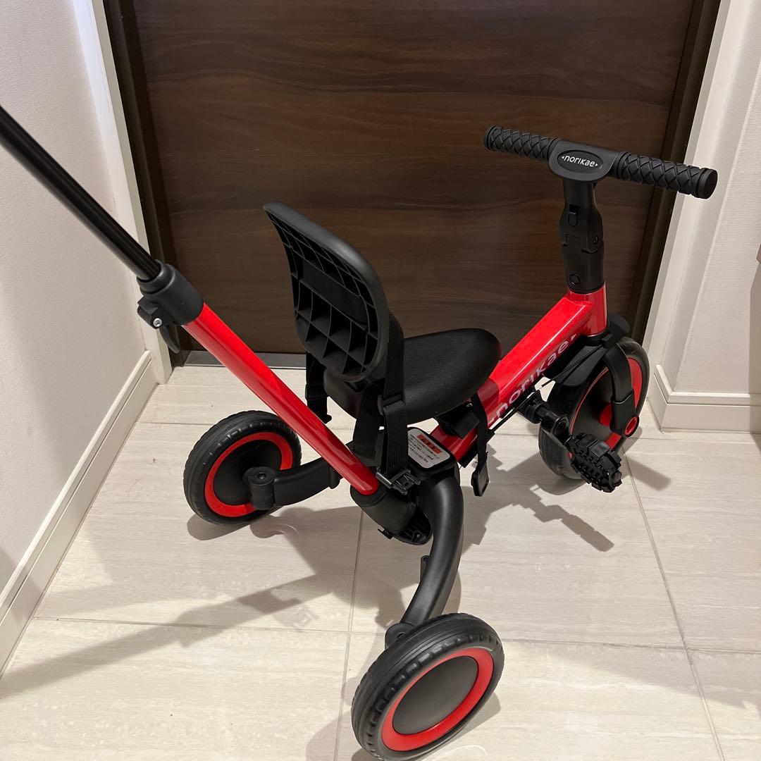 のりかえ三輪車CX レッド 押し棒付き - メルカリ