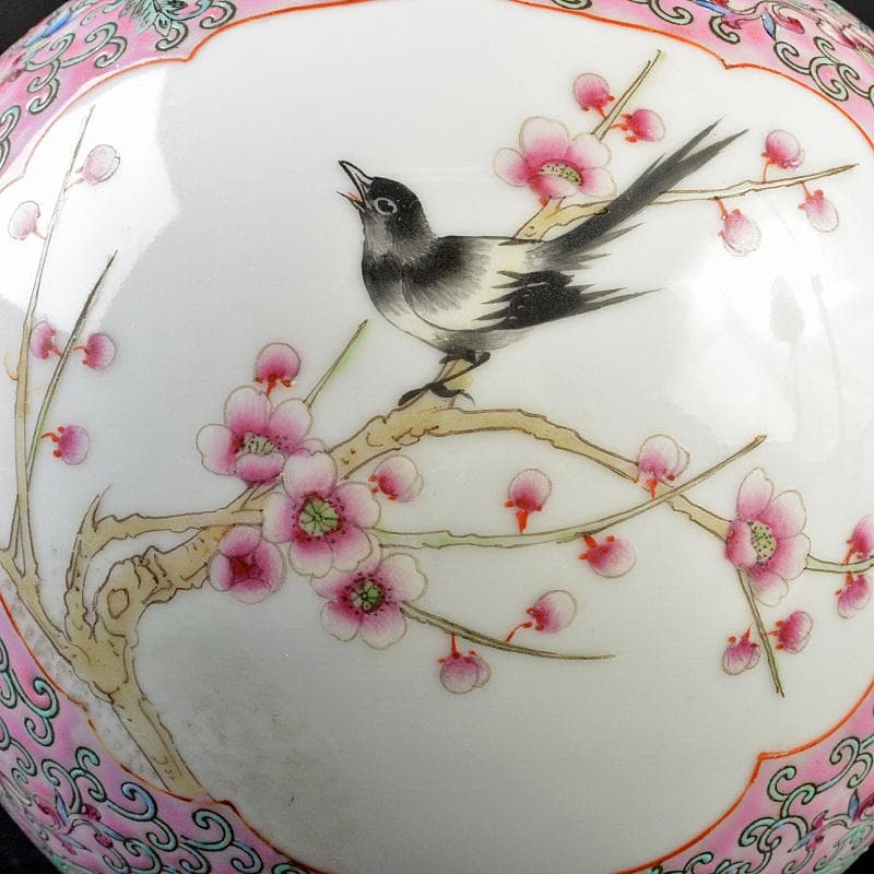 中国 中国景徳鎮 粉彩 花鳥文 天球瓶 M R5862B - メルカリ