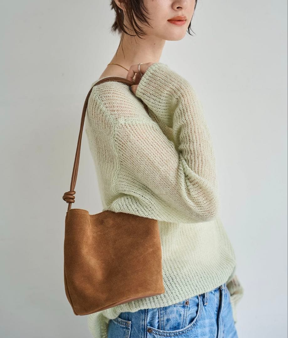 meilmada 【牛革】スエード2wayショルダーバッグ　ブラウン