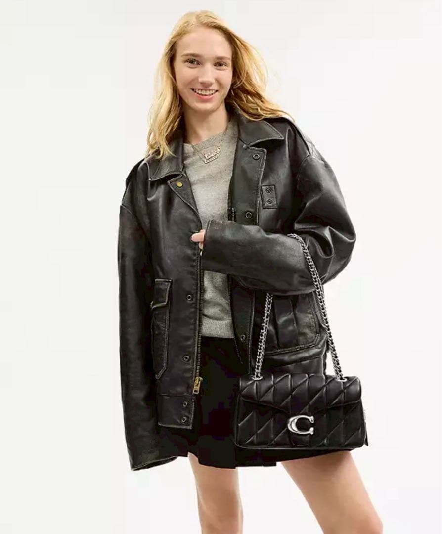 COACH コーチ cp150 タビー ショルダー26 黒　Cマークシルバー色