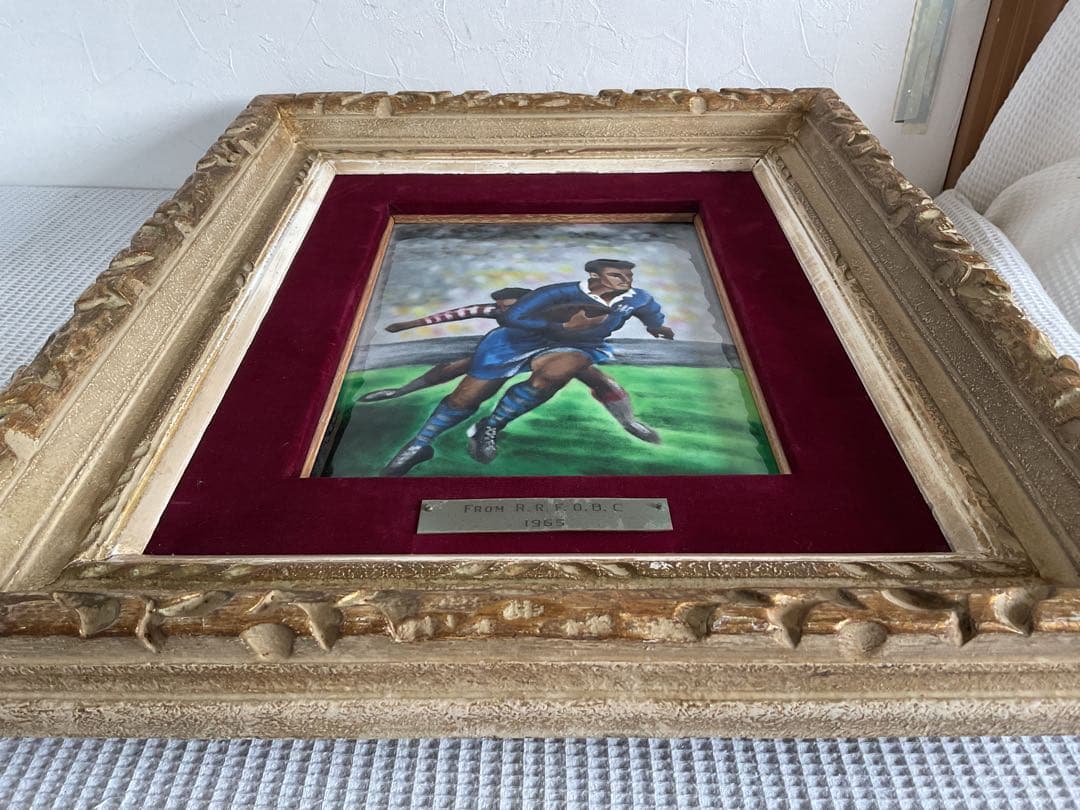 ラグビー画1965年「ラグビーのエナメル画/七宝画」「R.R.F.O.B.C」