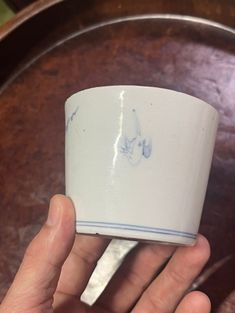 古伊万里 蕎麦猪口 あじさい 鶯 ウグイス 梅 雀 雲雀 紫陽花 民芸 民藝