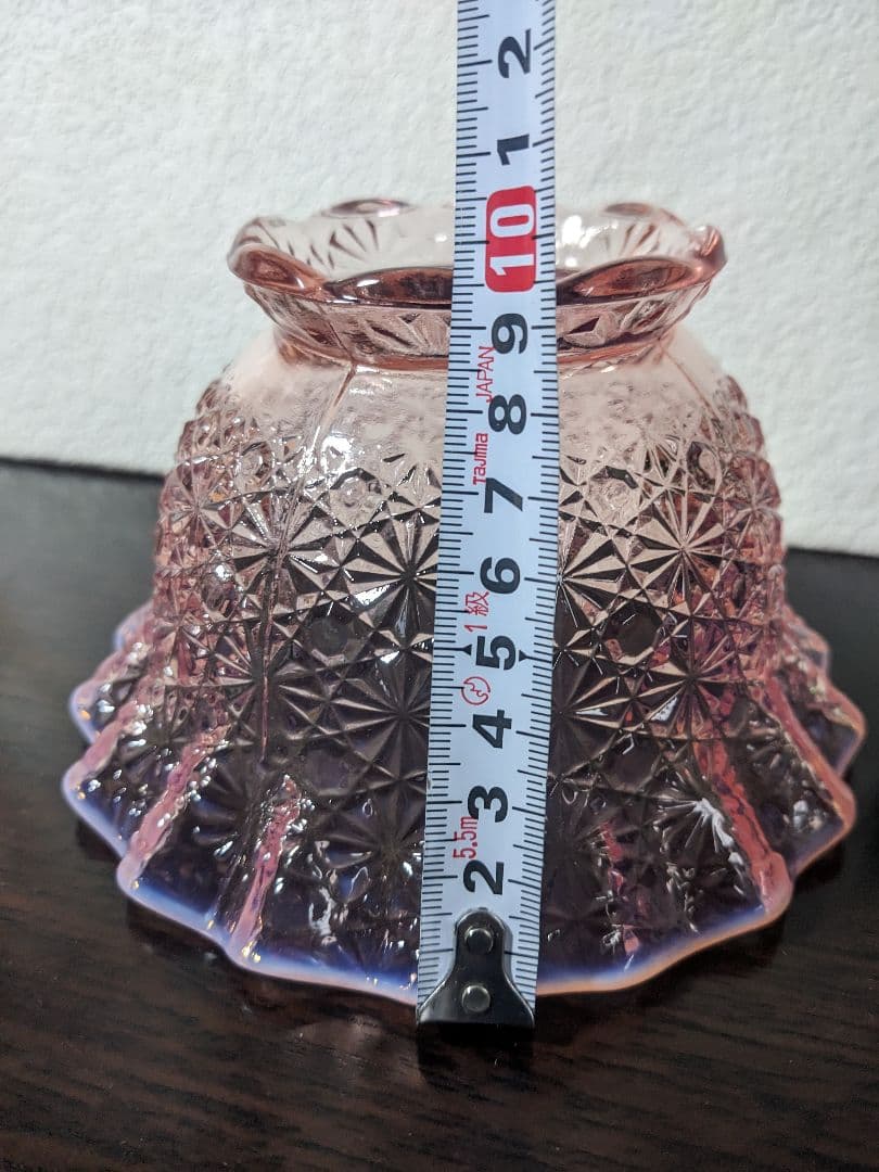 L.E.Smith ピンクオパルセント　ディジー＆ボタン Footed Bowl