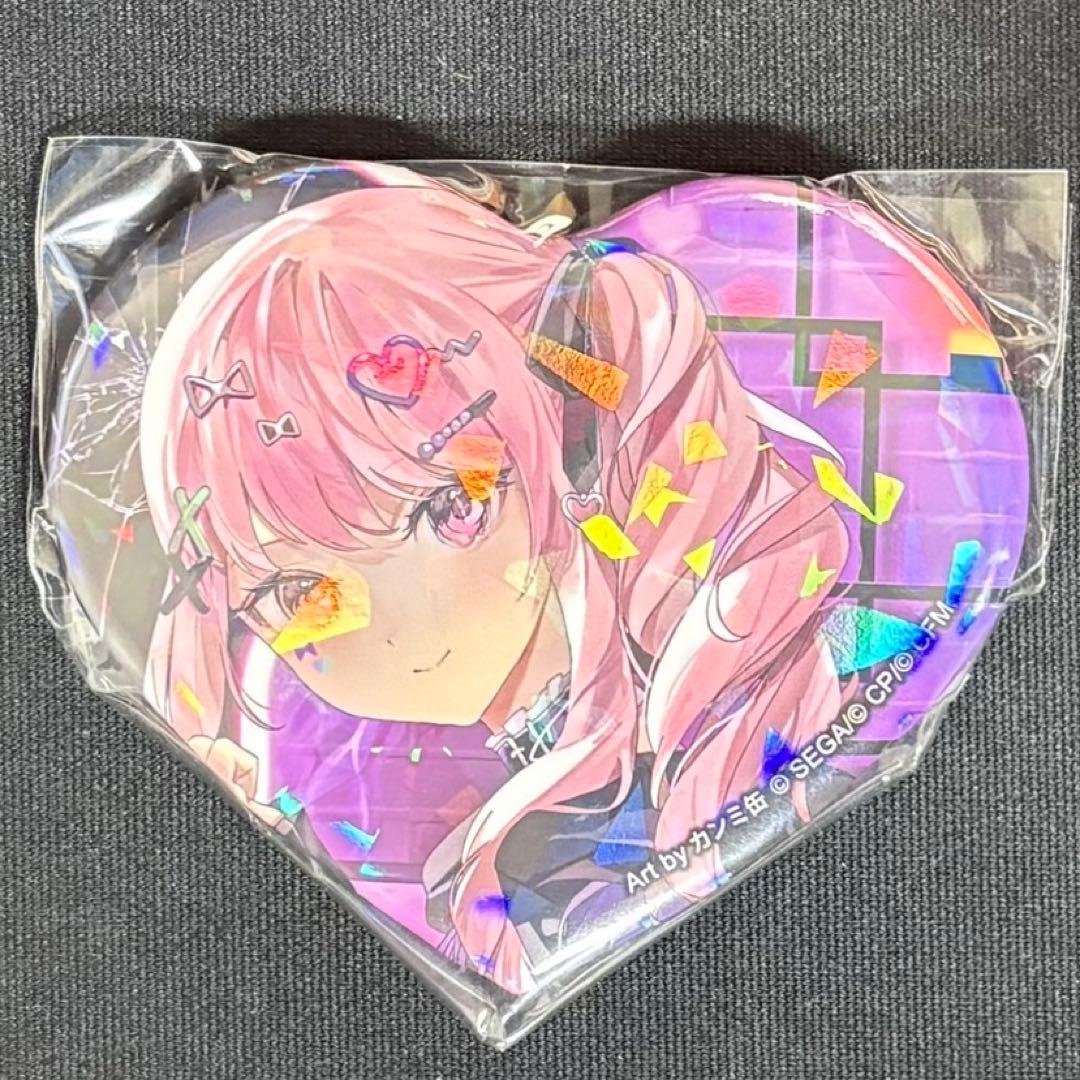 プロセカ　プライズ　ハート缶バッジ　Iなんです　暁山瑞希　25点