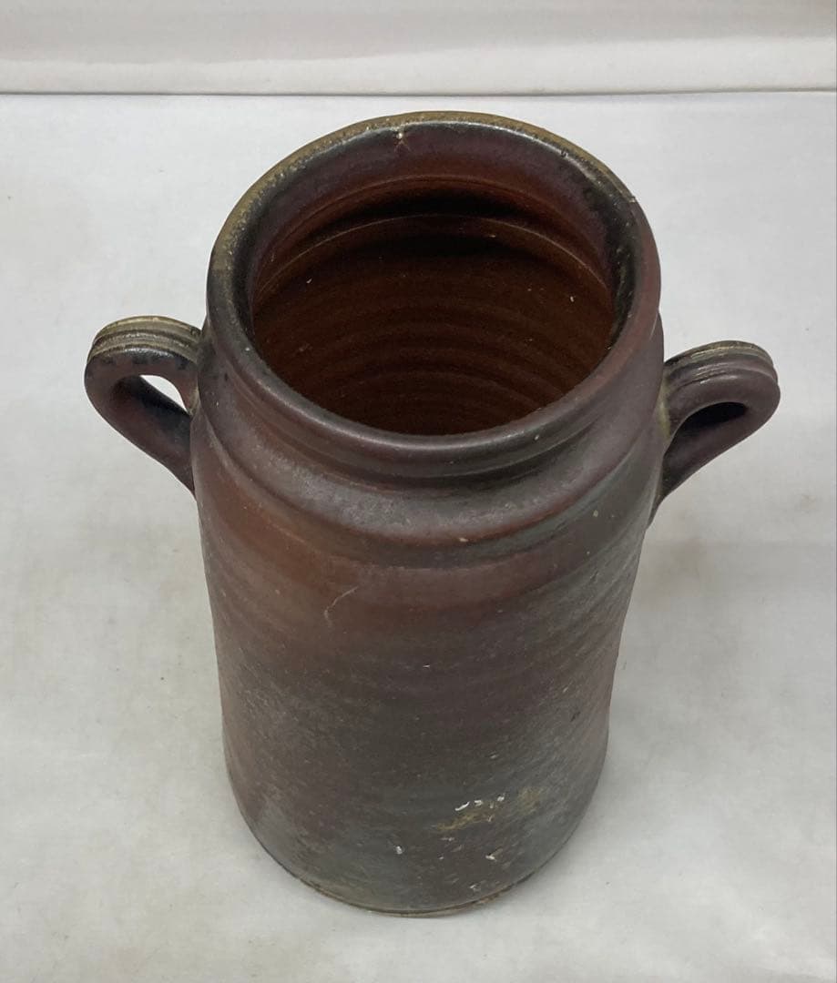 B457b「備前 花入」紀文春造　共布共箱　伊部　備前焼　日本六古窯