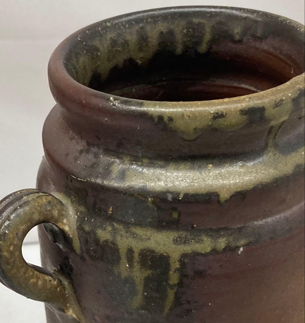 B457b「備前 花入」紀文春造　共布共箱　伊部　備前焼　日本六古窯