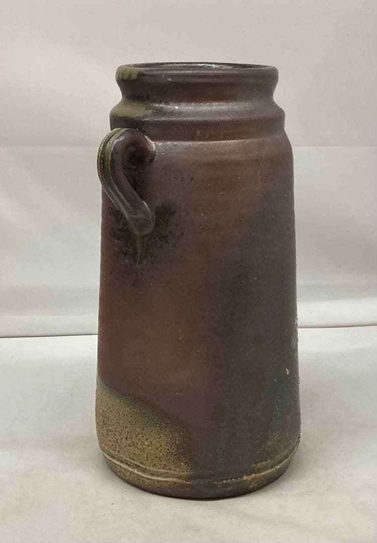 B457b「備前 花入」紀文春造　共布共箱　伊部　備前焼　日本六古窯