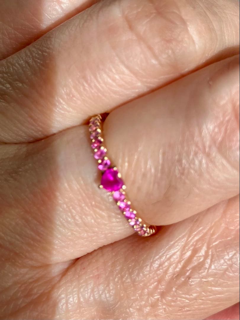 ネ*コ様 1月3日までの出品です＊ソ付＊K18PGルビー＆ピンクサファイアリング