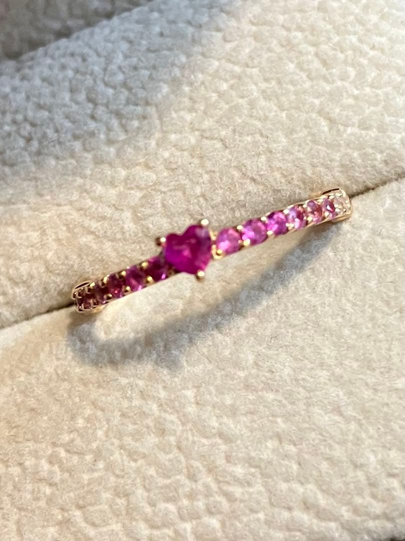ネ*コ様 1月3日までの出品です＊ソ付＊K18PGルビー＆ピンクサファイアリング