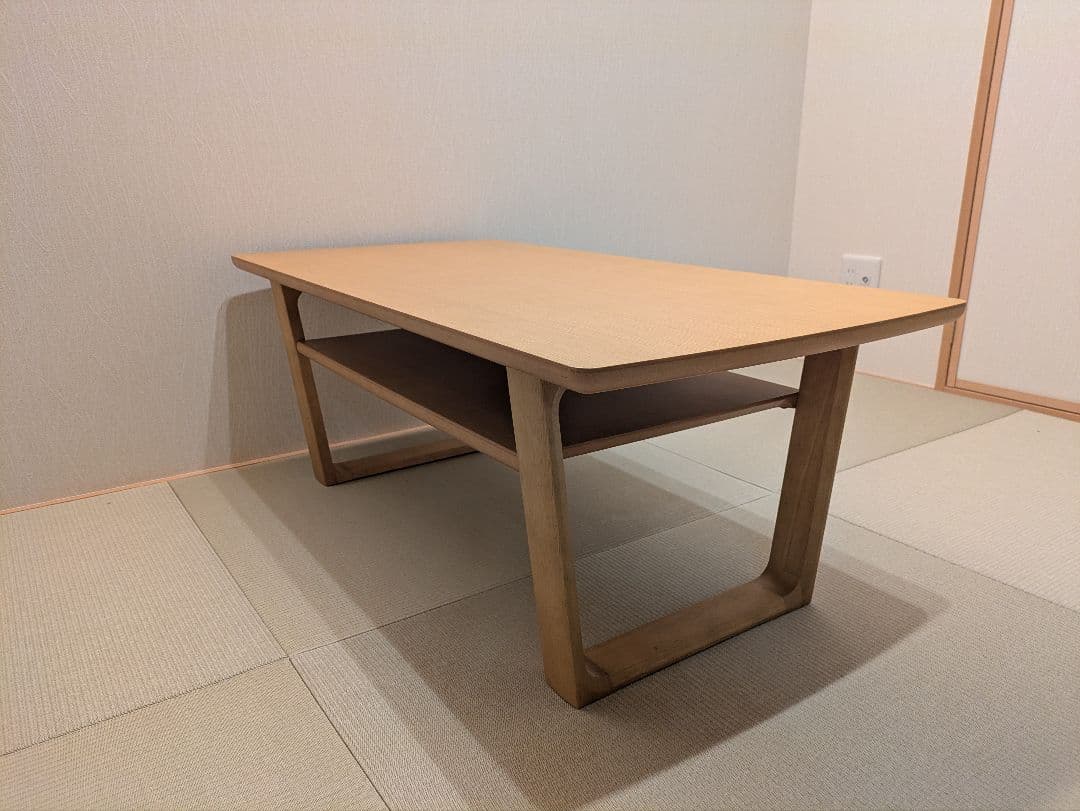 【カリモク】 Chitano センターテーブル ローテーブル 棚付き ナチュラル