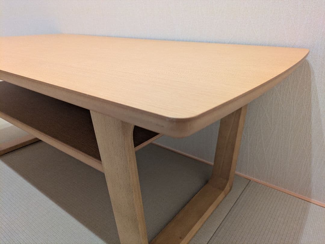 【カリモク】 Chitano センターテーブル ローテーブル 棚付き ナチュラル