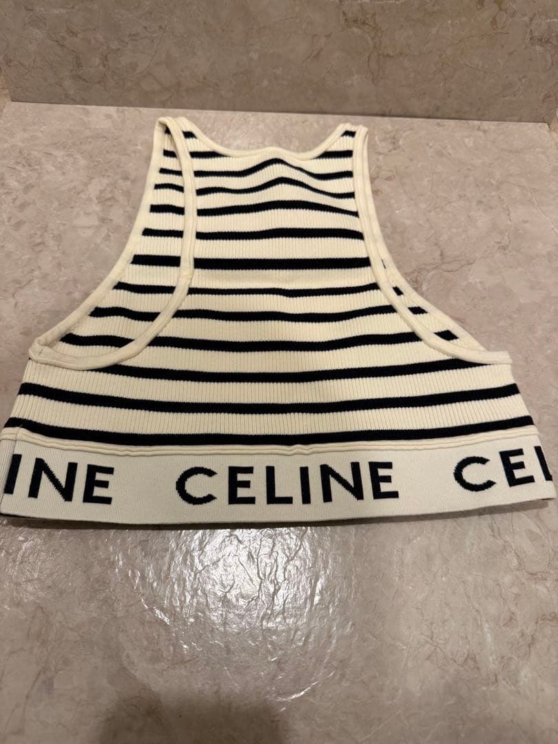 【12/31まで年末SALE】 CELINE ストライプ タンクトップ