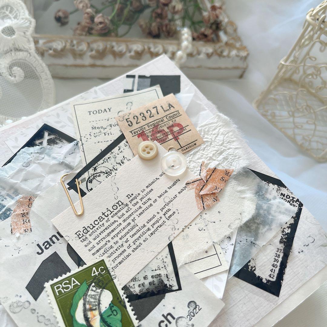 collagenote 18page コラージュ　和紙　journal