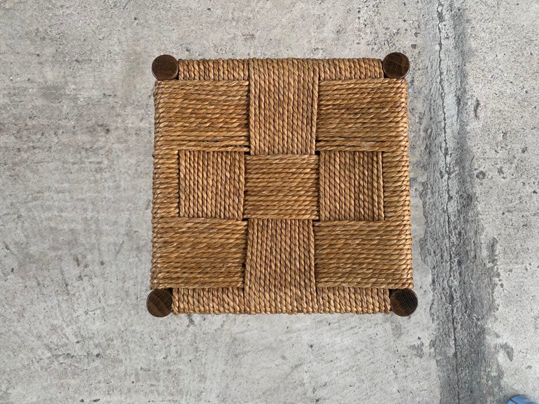 アンティーク ラッシュ スツール 縄編み チェア 民芸家具 椅子 No.3