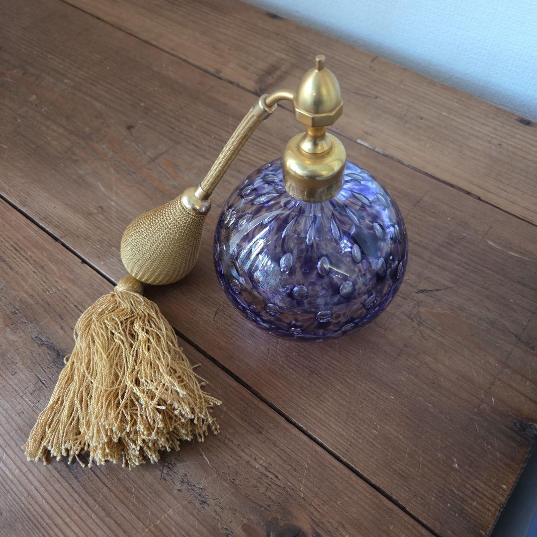 アンティーク 香水 ガラス 紫 香水瓶 マルセル フランク フランス