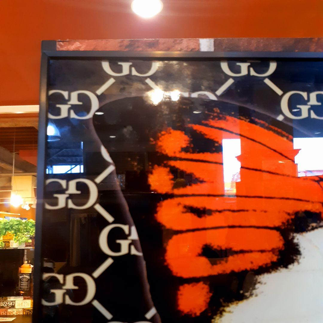 輸入雑貨 特殊強化ガラスアート 『GUCCI』 ミラーアート 60×40cm