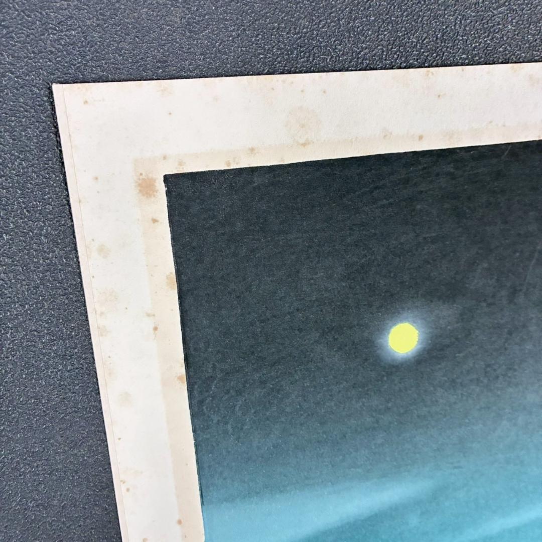 宮本秋風「おぼろ月」木版画 直筆サイン・印章・エンボス印有 人気木版