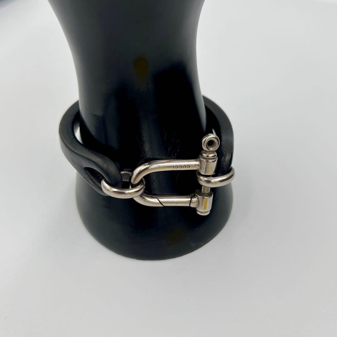 国内正規品　GUCCI グッチ ホースビットブレスレット シルバーレザー18号