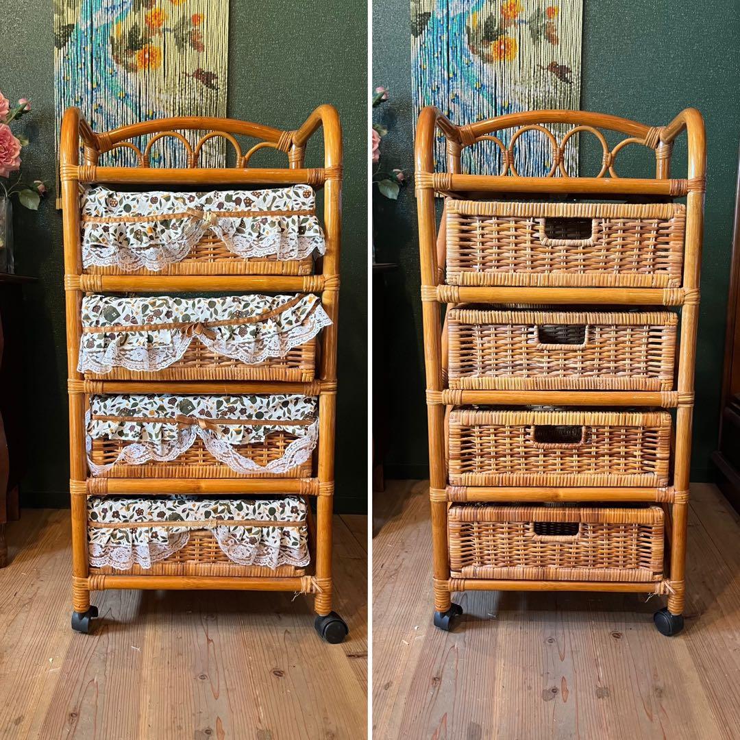 籐 ラタン チェスト インテリア 昭和レトロ 箪笥 - メルカリ