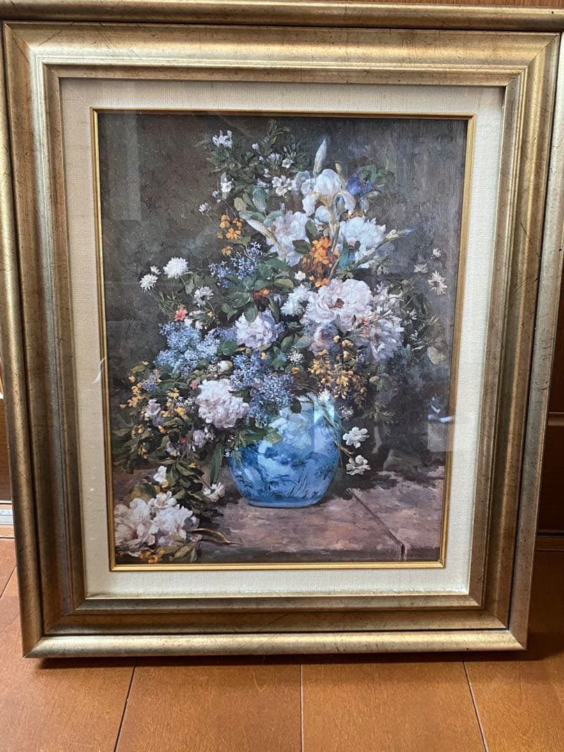 ルノアール絵画『春の花束』額縁付き