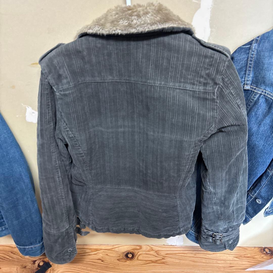 DIESEL ダークグレー ファー付きジャケット M