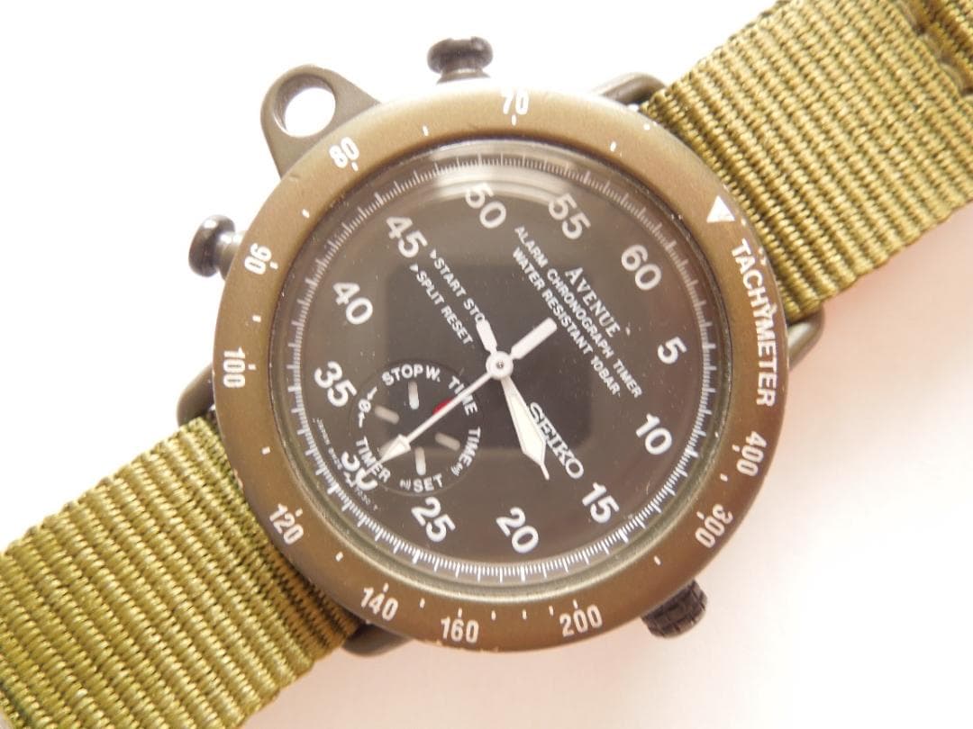 セイコー　アベニュー　ミリタリー　防水　アラーム　タイマー　ストップウォッチ