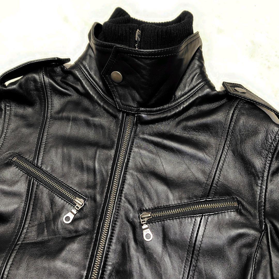 FUGA羊革ラムレザーライダースジャケット黒y2k
