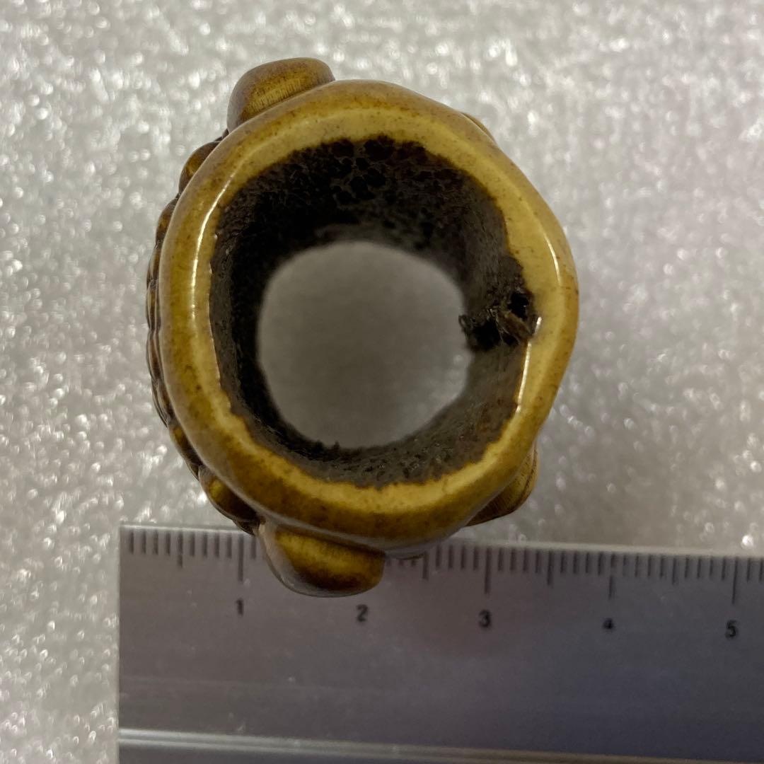 骨製 鬼面彫刻 置物 根付 - メルカリ