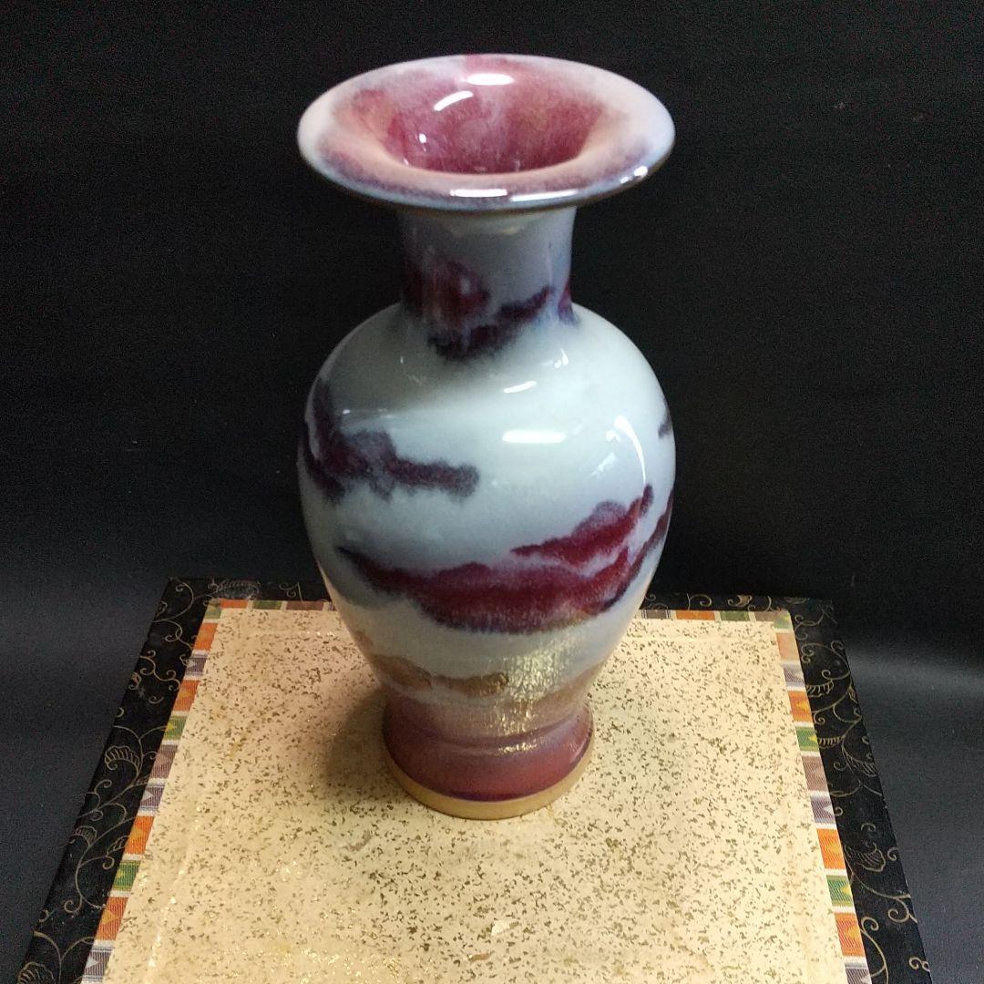 中国古美術/窯変紫班瓶3点/