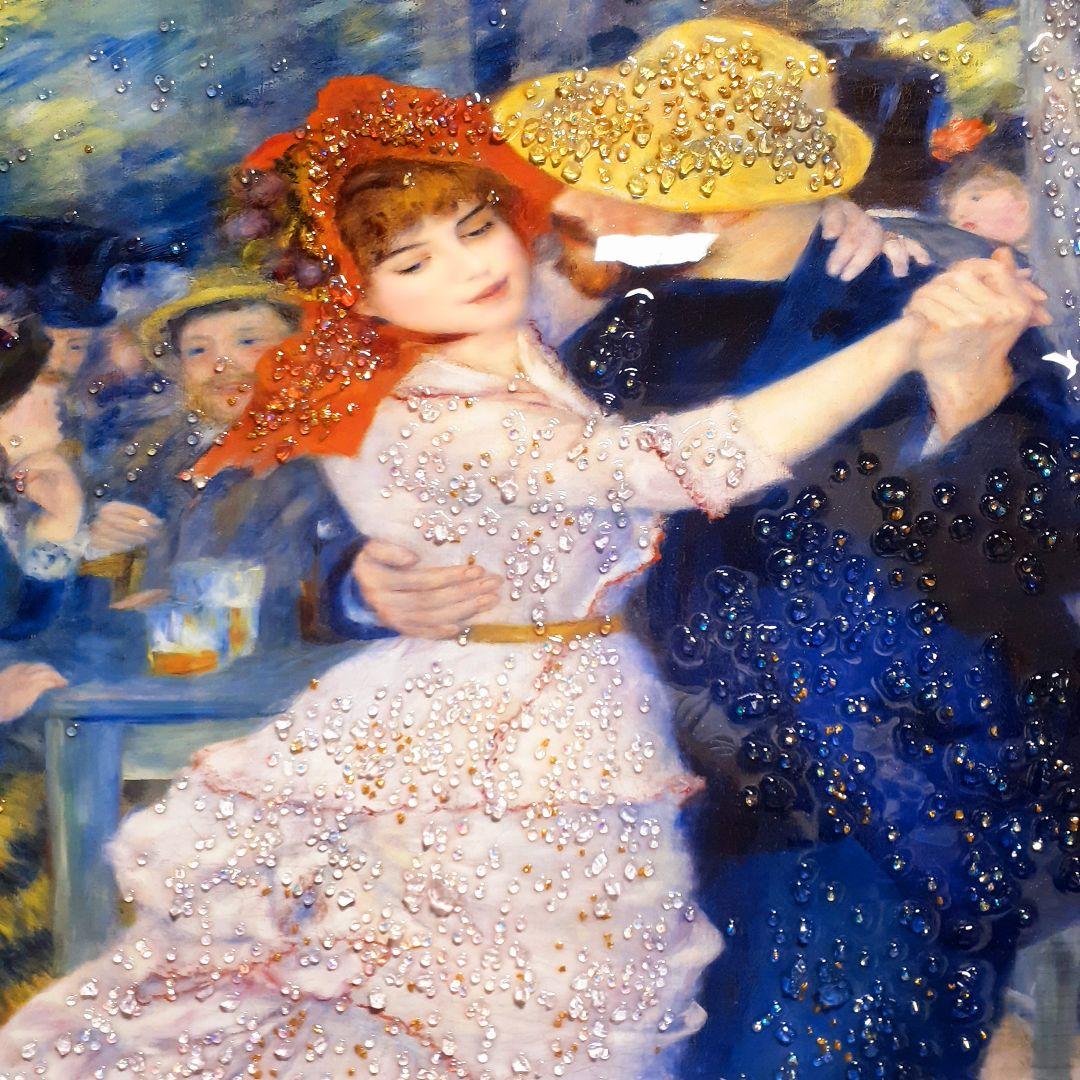 輸入雑貨　天然石　ルノワール作『1883年ブージヴァルのダンス』』　クリスタル