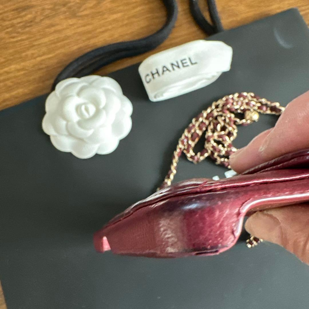 激レア 赤 CHANEL iphoneケース キャビアスキン 13pro