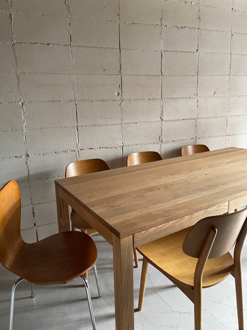 専用　美品　MUJI無印良品　ダイニングテーブル　オーク無垢　椅子２脚3点セット