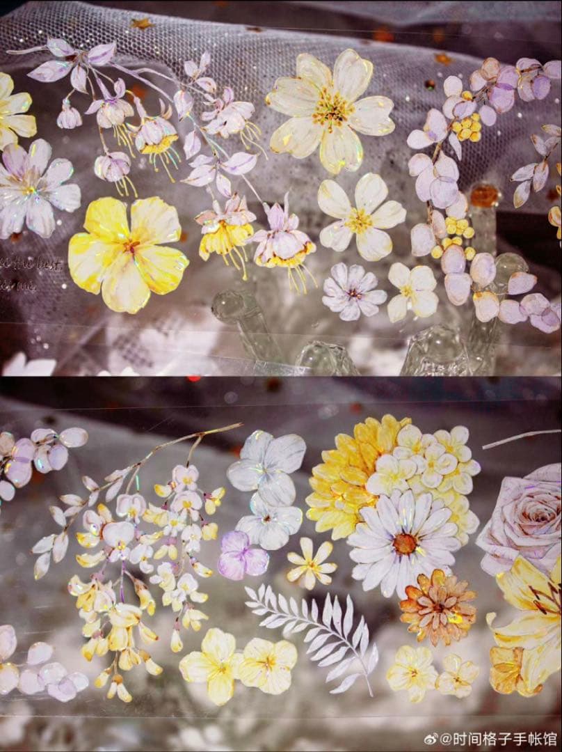 贝壳光 6.5cm×10m 小黄花 海外マスキングテープ 7382】海外 マステ 3/5/