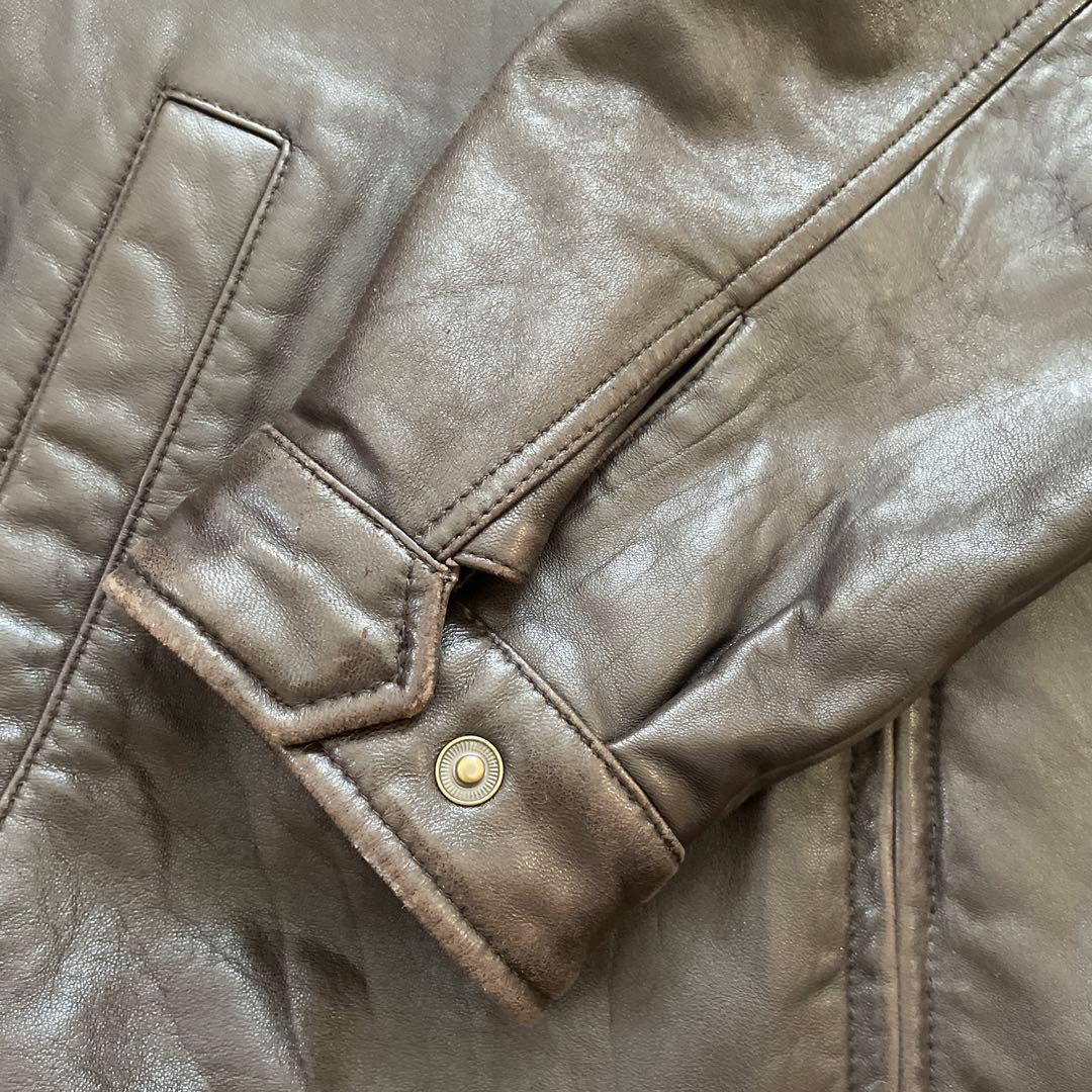 90s Jos. A. Bank ダークブラウン レザー ジャケット M