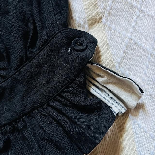 値下！極レア極美品！nolumさん　ドロワーズ　黒　リネンパンツ　ギャザーパンツ