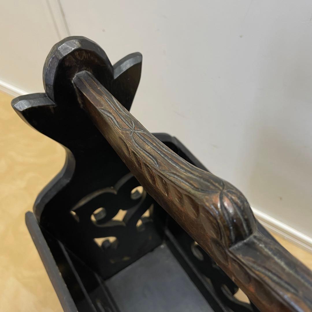 アイヌ 木彫り マガジンラック 木製 ビンテージ レトロ アンティーク