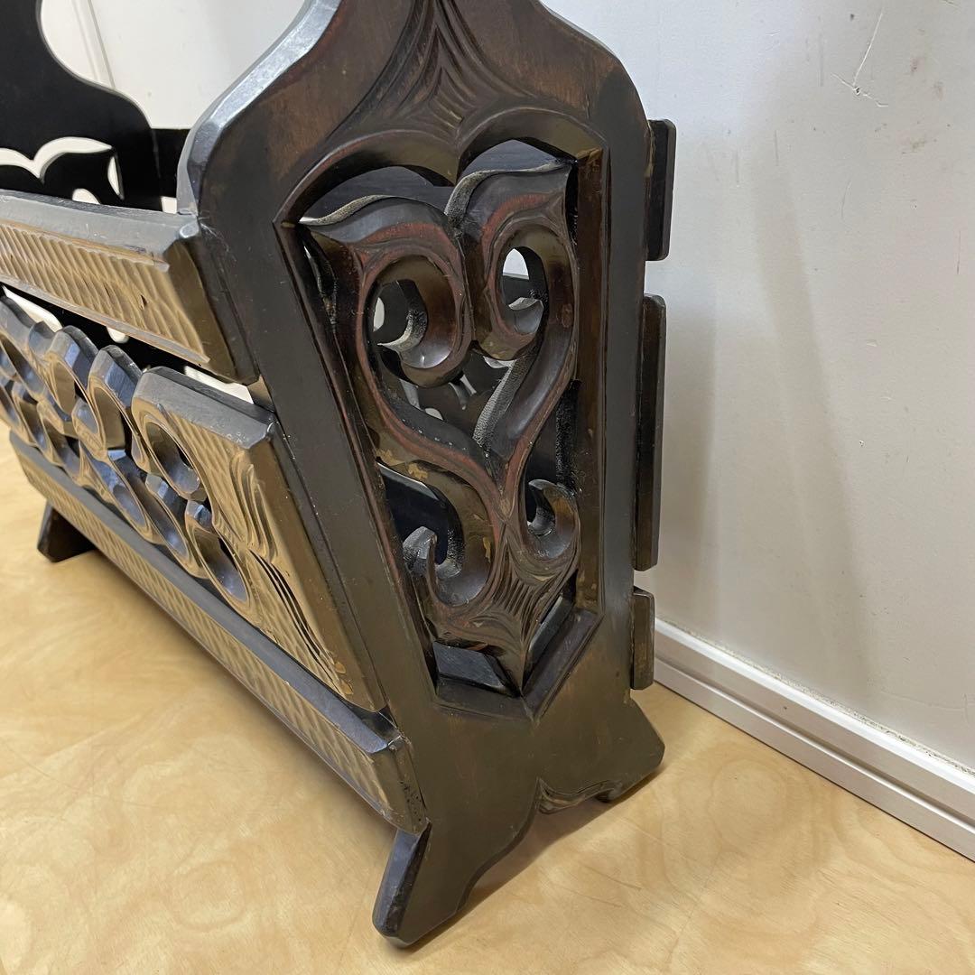 アイヌ 木彫り マガジンラック 木製 ビンテージ レトロ アンティーク