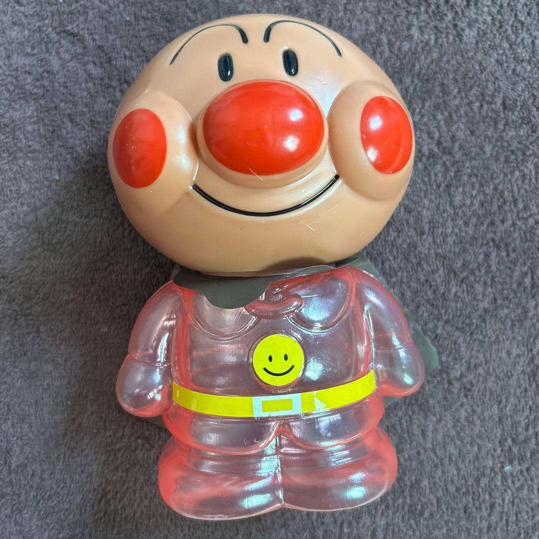 レトロ　不二屋　アンパンマン　キャンディーポット　貯金箱　マント付きフィギュア大 レトロ 不二屋 アンパンマン キャンディーポット 貯金箱 マント付き