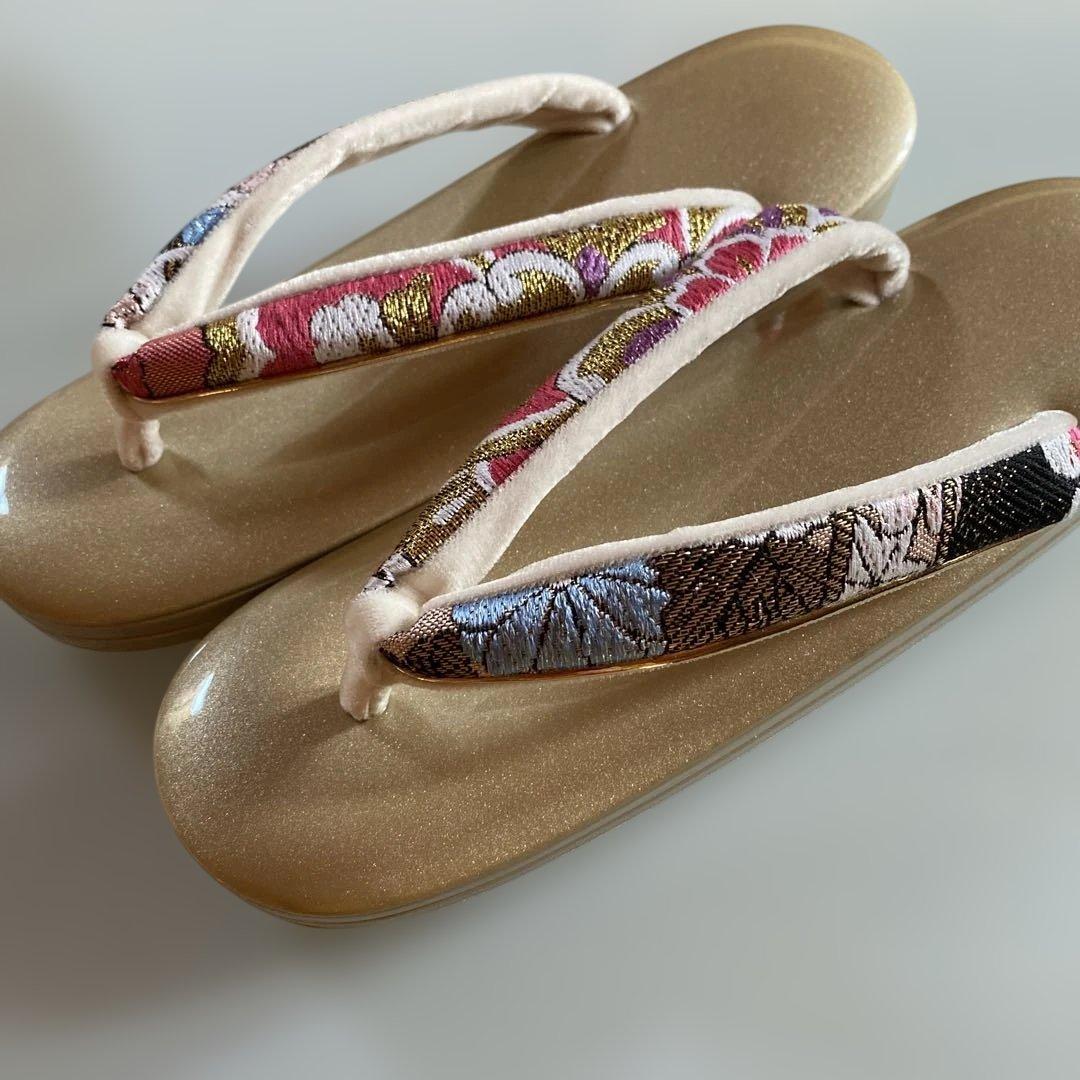 成人式　振袖　日本製　西陣帯地使用　和装バッグぞうりセット　リバーシブル　L