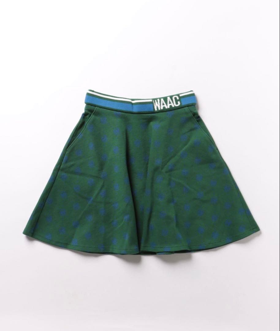 WAAC グリーンブルードット フレアスカート