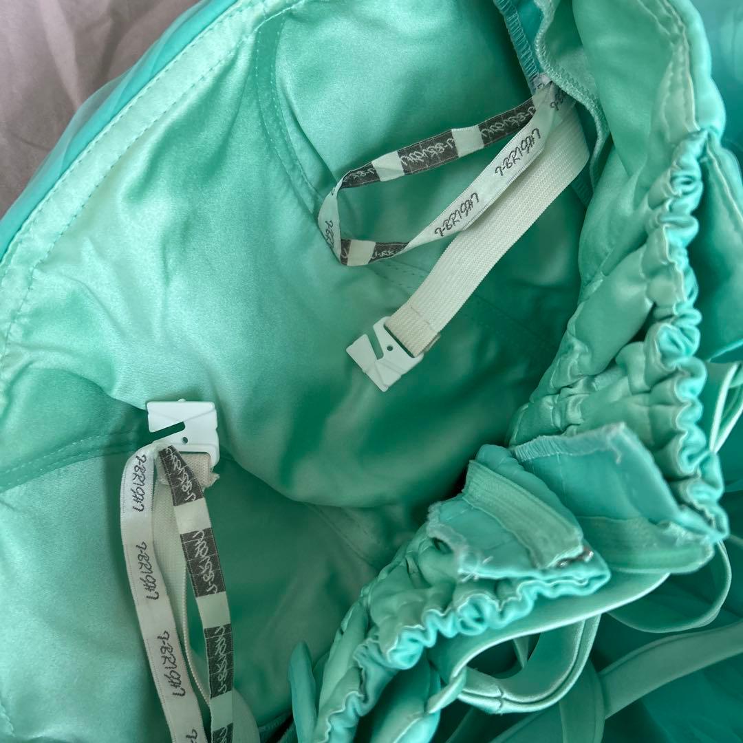 ミントグリーン フラワー装飾 ロングドレス　演奏会　カラードレス 発表会