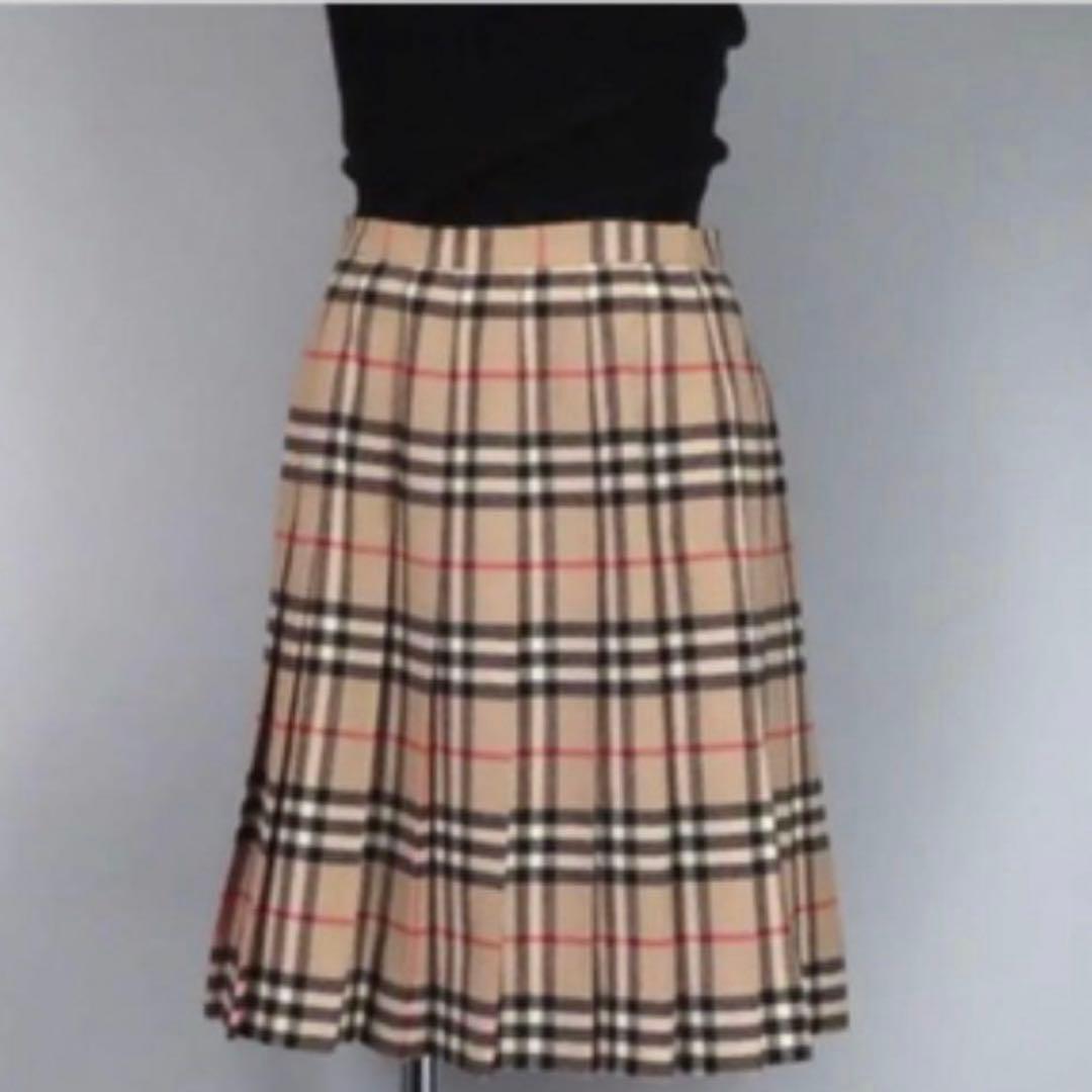 BURBERRY チェック柄 ウールプリーツスカート