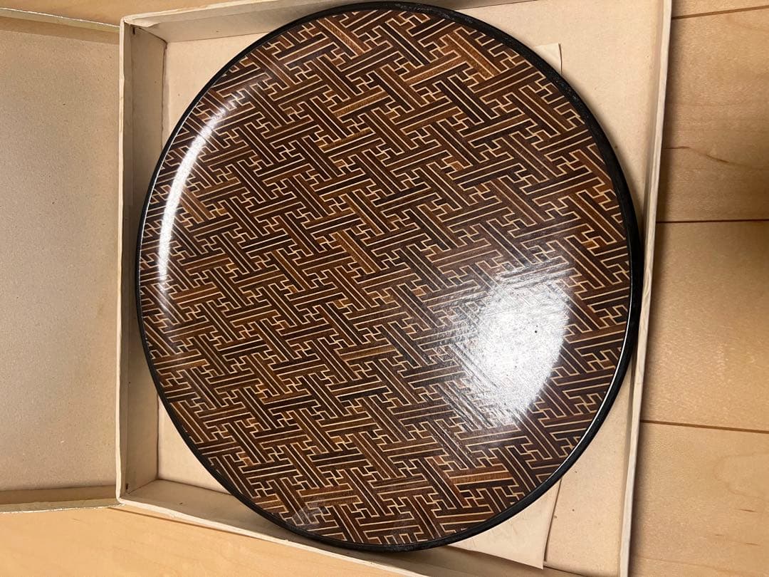 kasane 木制漆器 塗り丸盆 高級　保管品未使用