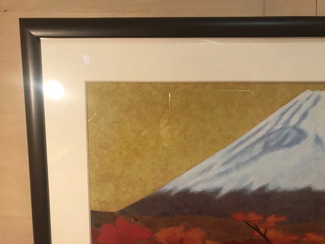 東山魁夷　「秋映」　岩絵具方式複製画　作品証明シール有り