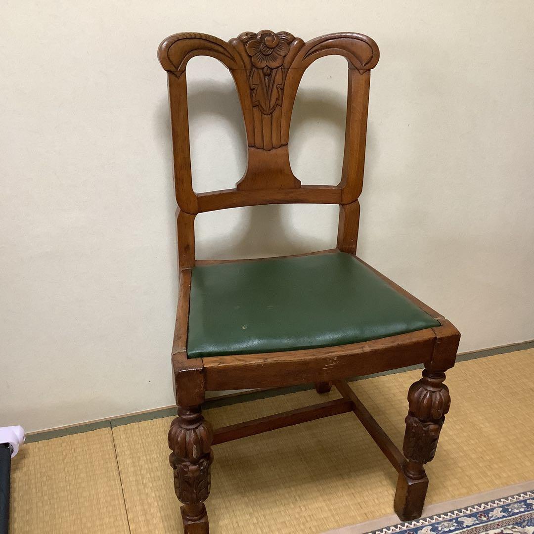 七仔panda 英国アンティーク 椅子 バルボス脚オーク材4脚　ジャンク品 七仔panda 英国アンティーク 椅子 バルボス脚オーク材 ジャンク品